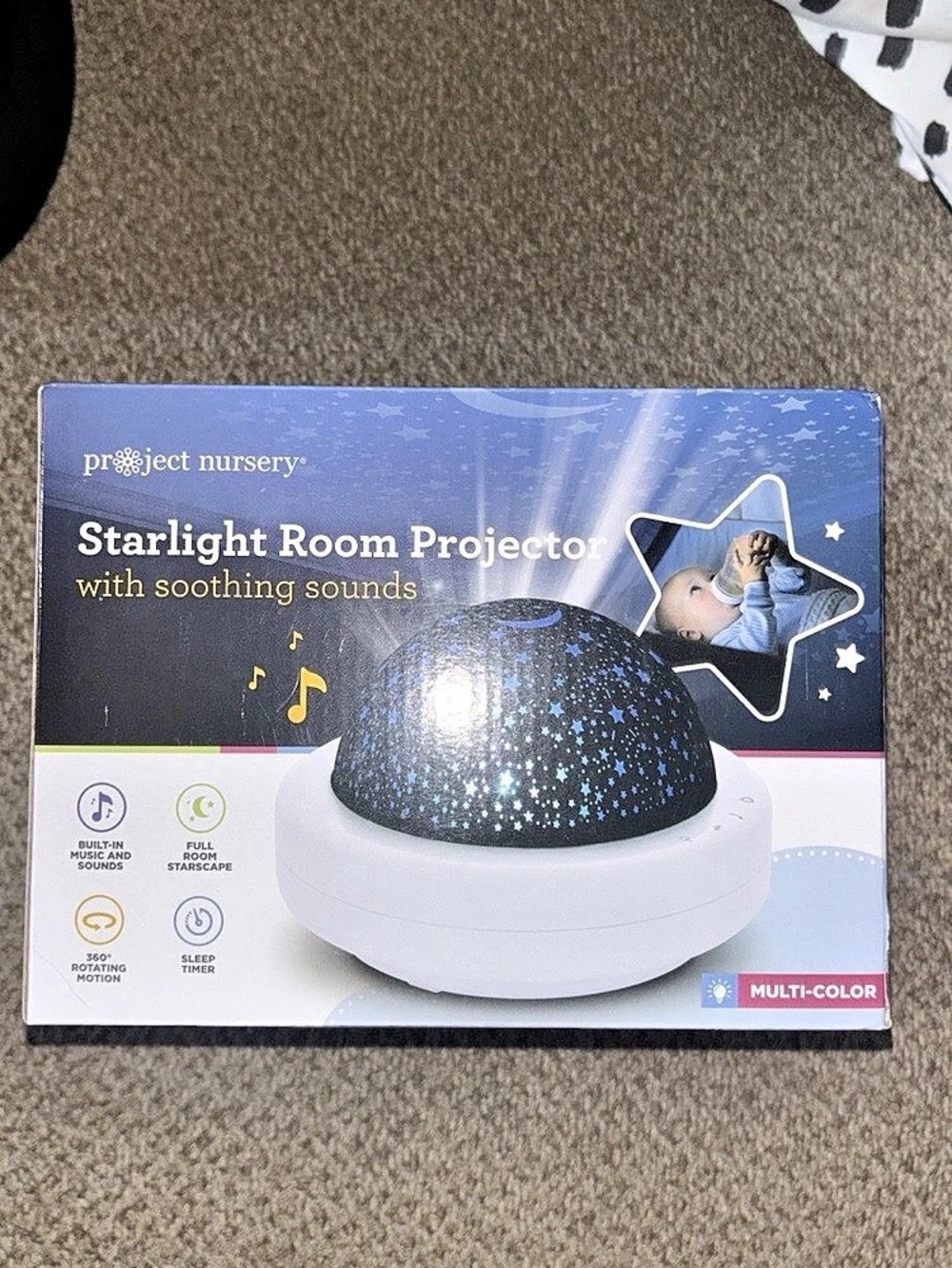 BRAND NEW IN BOX Project Nursery Starlight Room Projector with Sounds